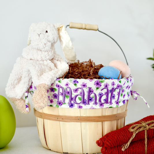 Personalized Easter Basket, Plum Petals Small, PM