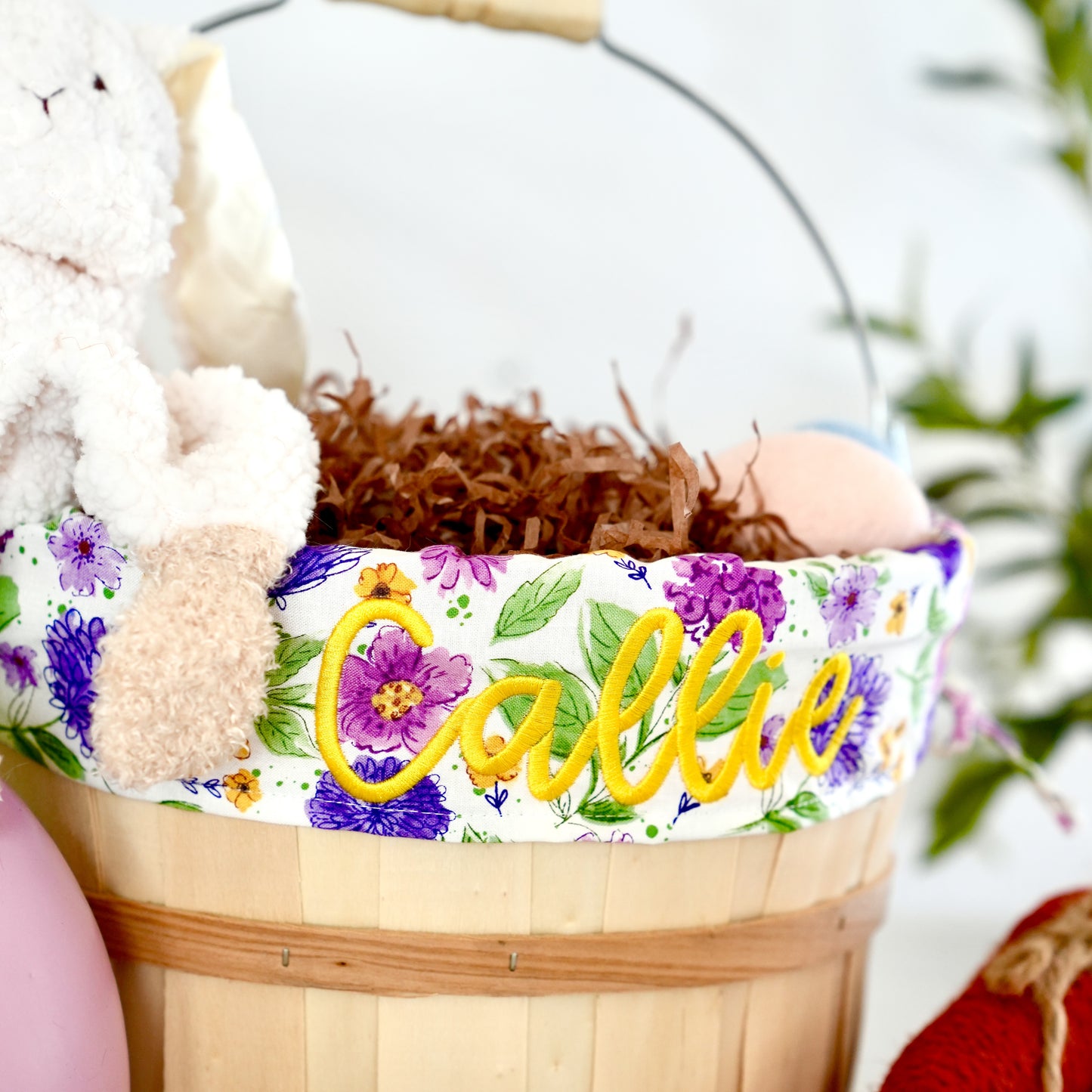 Personalized Easter Basket, Plum Petals Classic Easter, PM