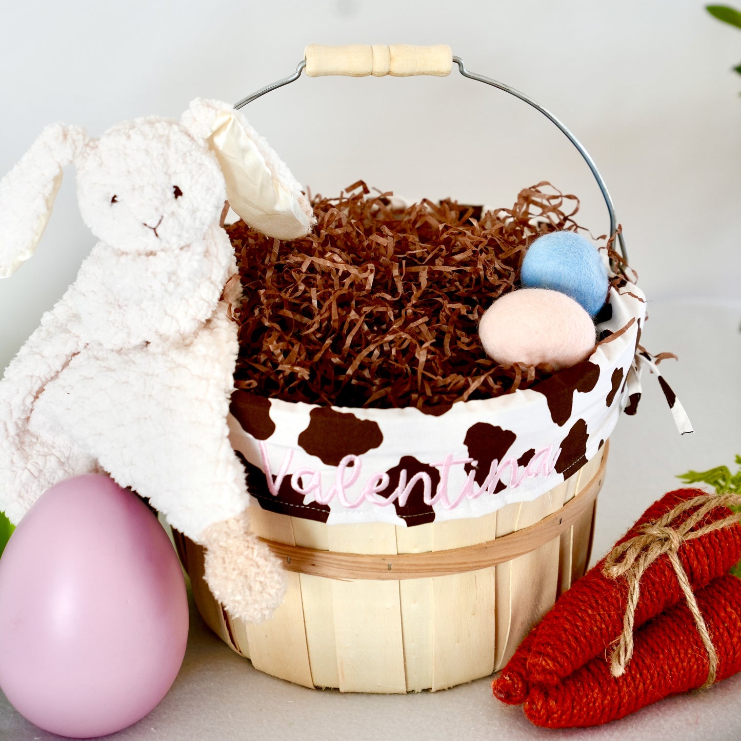 Personalized Easter Basket, Brown Cow, PM
