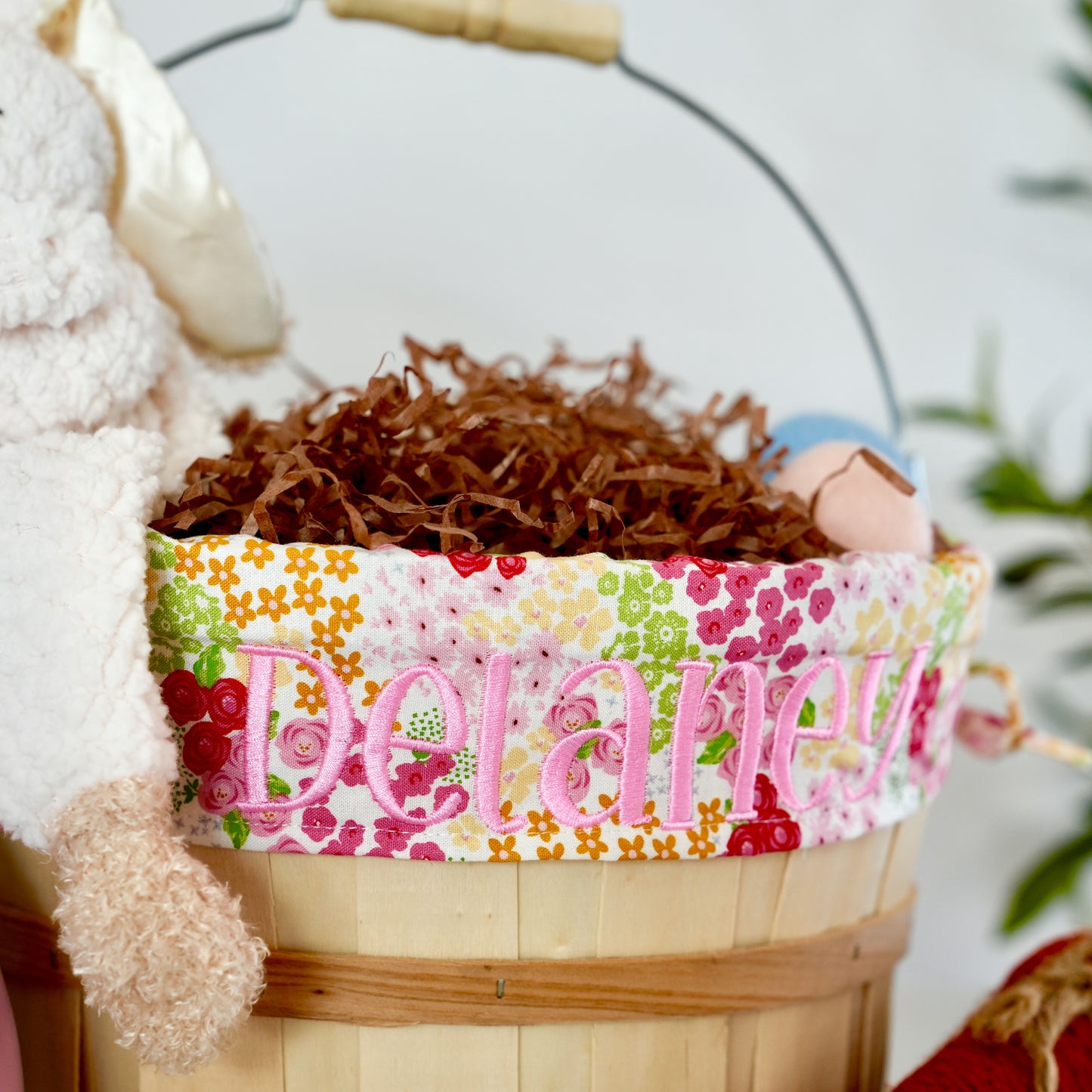 Personalized Easter Basket, Picnic Florals, PM