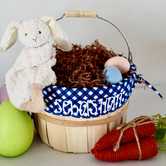 Personalized Easter Basket, Freedom Gingham Blue, PM