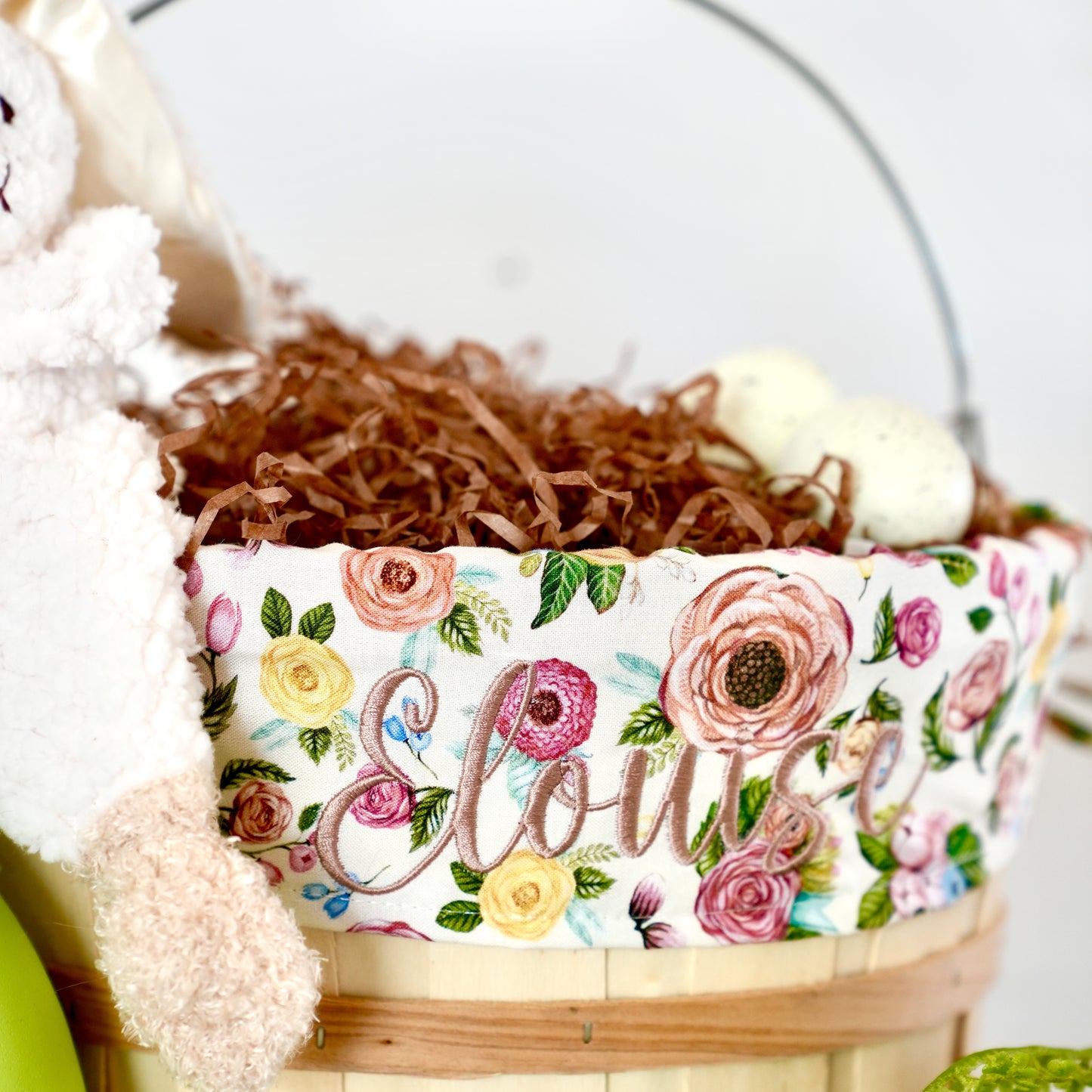 Personalized Easter Basket, Sweet Spring Floral, PM