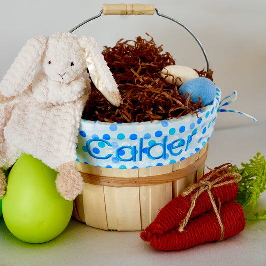 Personalized Easter Basket, Blue Dots, PM