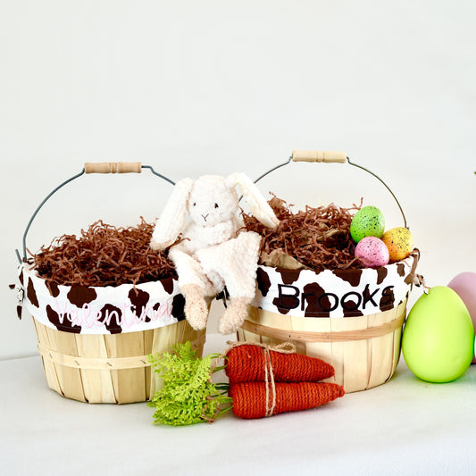 Personalized Easter Basket, Brown Cow, PM