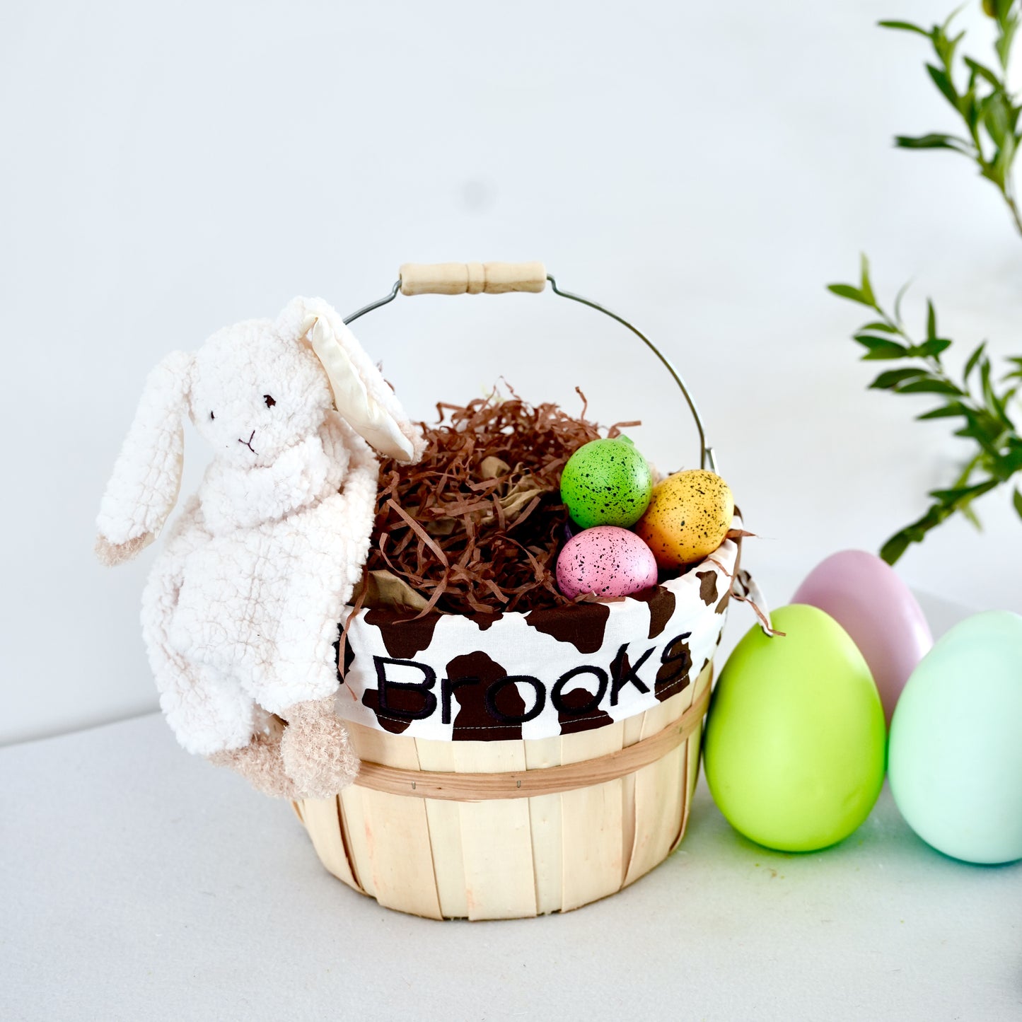Personalized Easter Basket, Brown Cow, PM