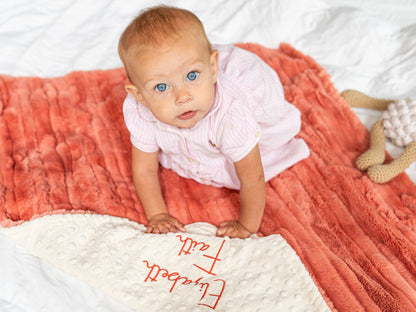 Vienna Adobe Minky Baby Blanket - Coral Baby Blanket - Personalized