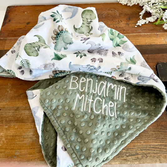 Lil Dinos Minky Blanket - Personalized