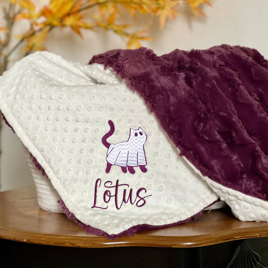 Plumwine Halloween Minky Pet Blanket - Personalized