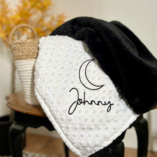 Halloween Black Seal Minky Baby Blanket - Personalized