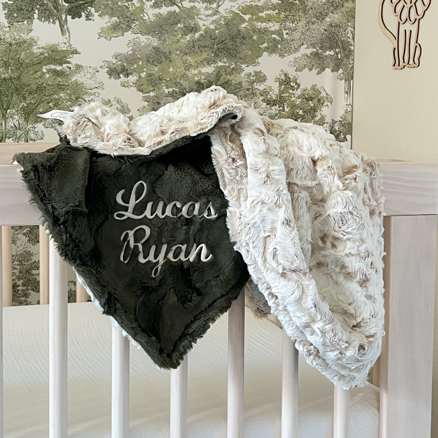 Snow Owl Natural Minky Baby Blanket - Personalized