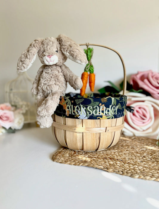 Embroidered Baby Boy Easter Basket, Custom Kids Basket, Easter, Basket, Personalized Dinosaur Easter Basket