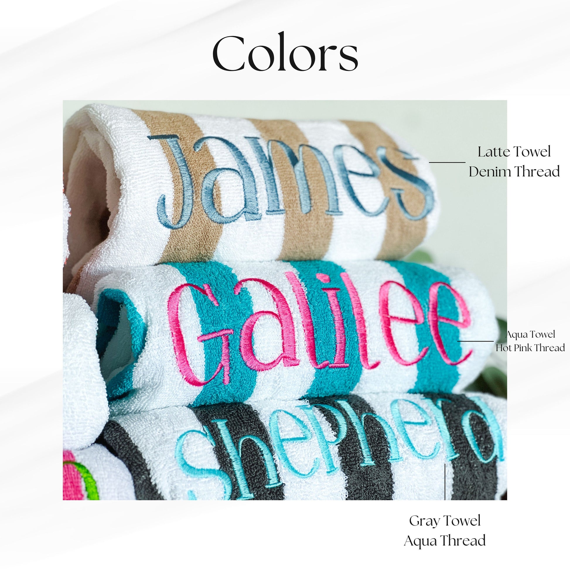 Embroidered Oversized Kids Striped Beach Towels, Monogrammed Pool Towels, Children Party Gift, Summer Accessory