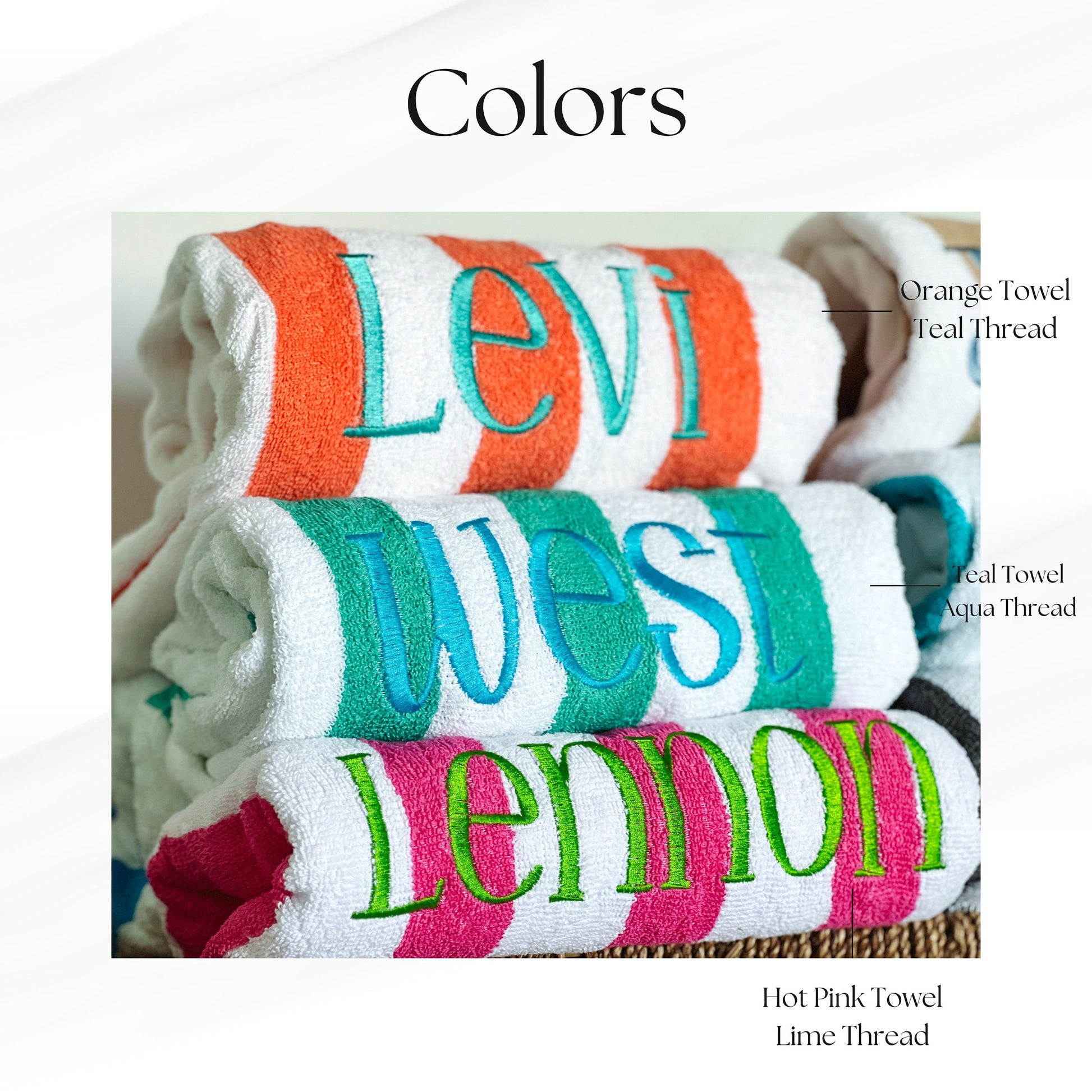 Embroidered Oversized Kids Striped Beach Towels, Monogrammed Pool Towels, Children Party Gift, Summer Accessory