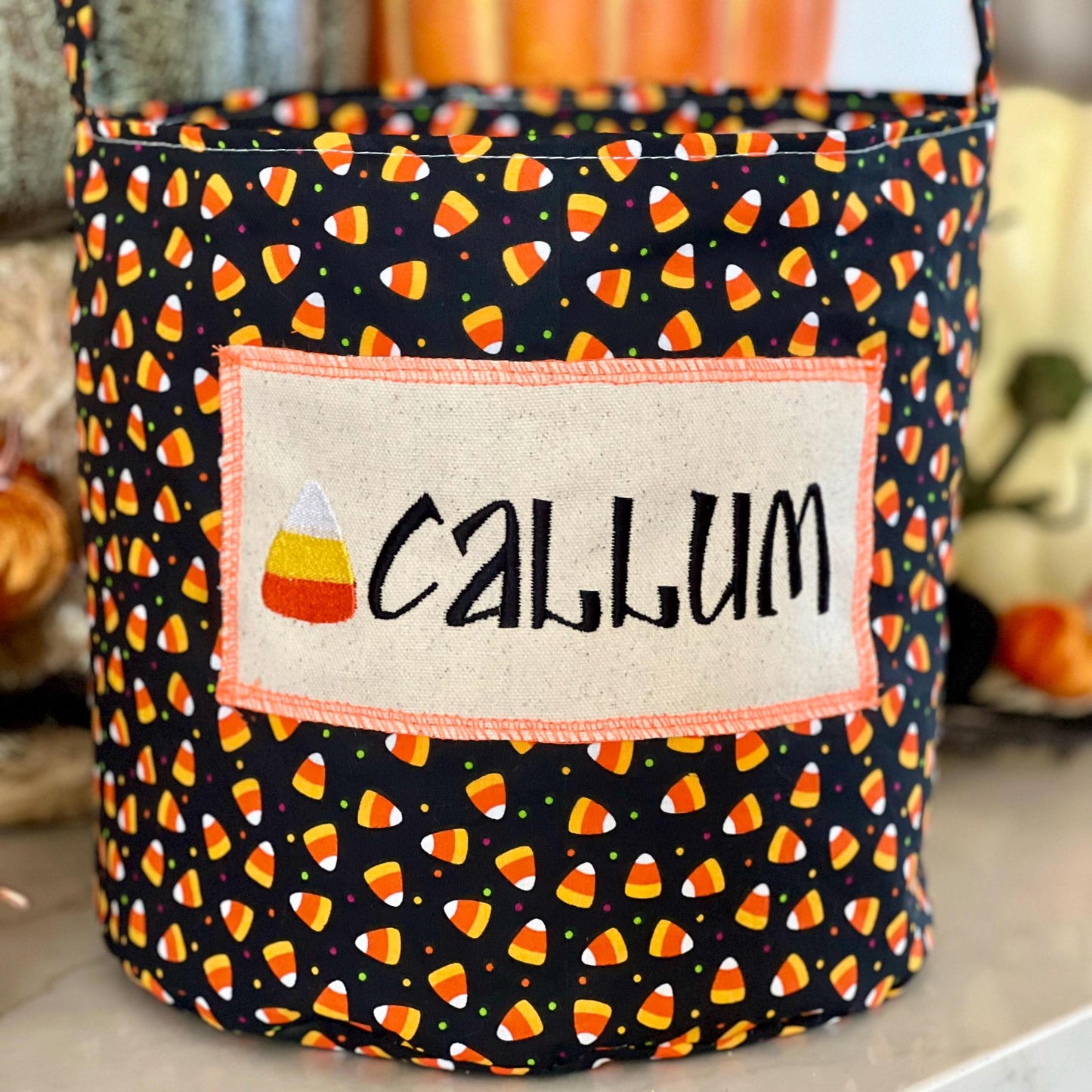 Trick or Treat Bag, Custom Halloween Bag, Candy Corn Trick-or-Treat Bucket, Personalized, Embroidered Halloween Basket, Limited Time Only!
