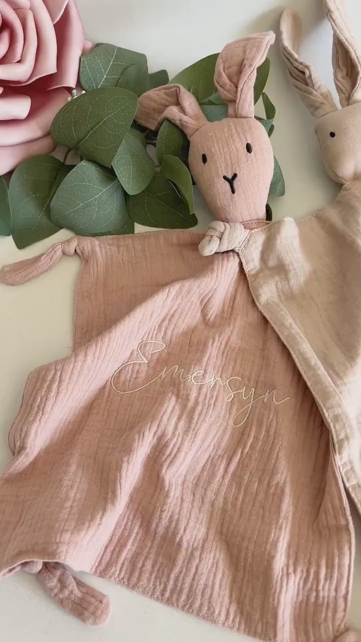 Personalized Bunny Lovey, Baby Shower, Small Security Blanket, Personalized Blanket, Security Blanket, Embroidered Baby Gift