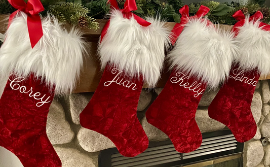 Traditional Red Christmas Stocking - Personalized
