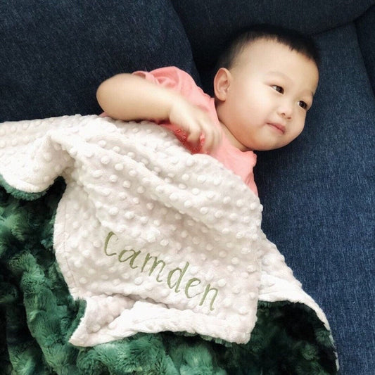 Hunter Camo Green Galaxy Minky Baby Blanket - Personalized