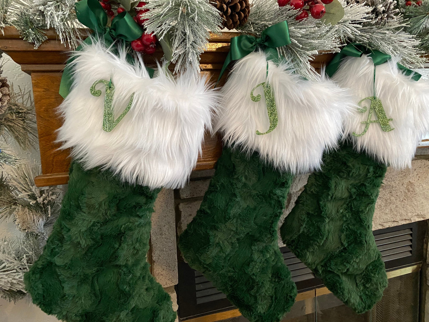 Green Christmas Stocking - Personalized