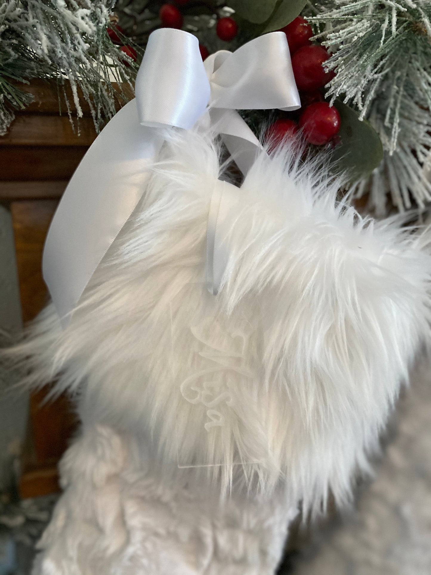 White Christmas Stocking - Personalized