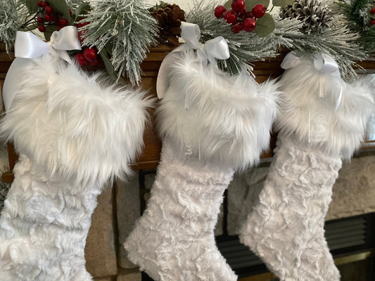 White Christmas Stocking - Personalized