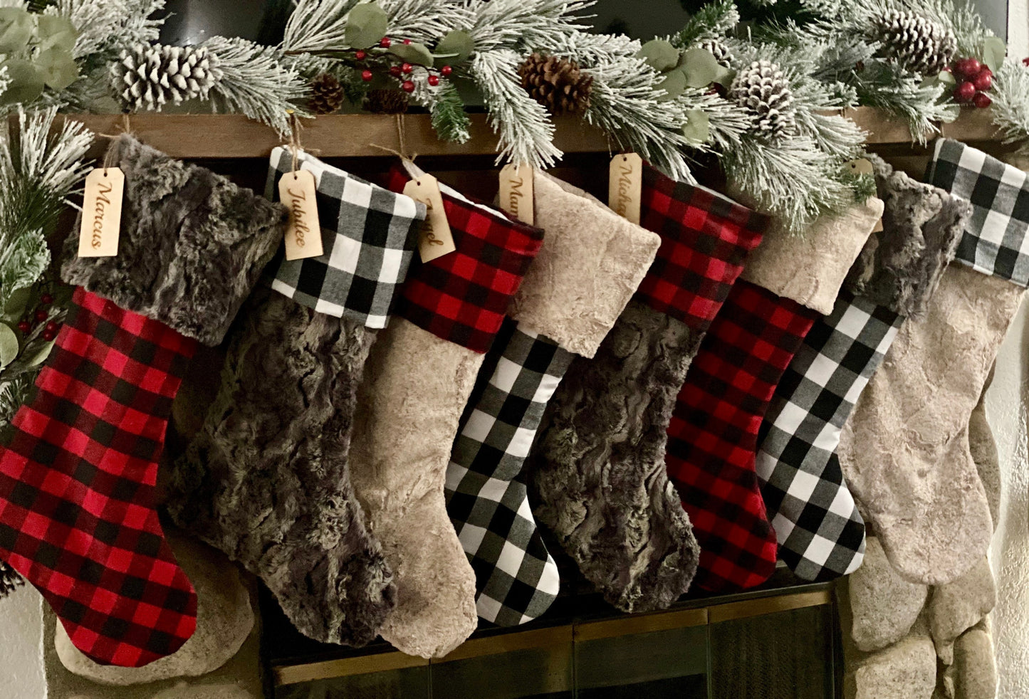 Buffalo Check Plaid Christmas Stocking - Personalized