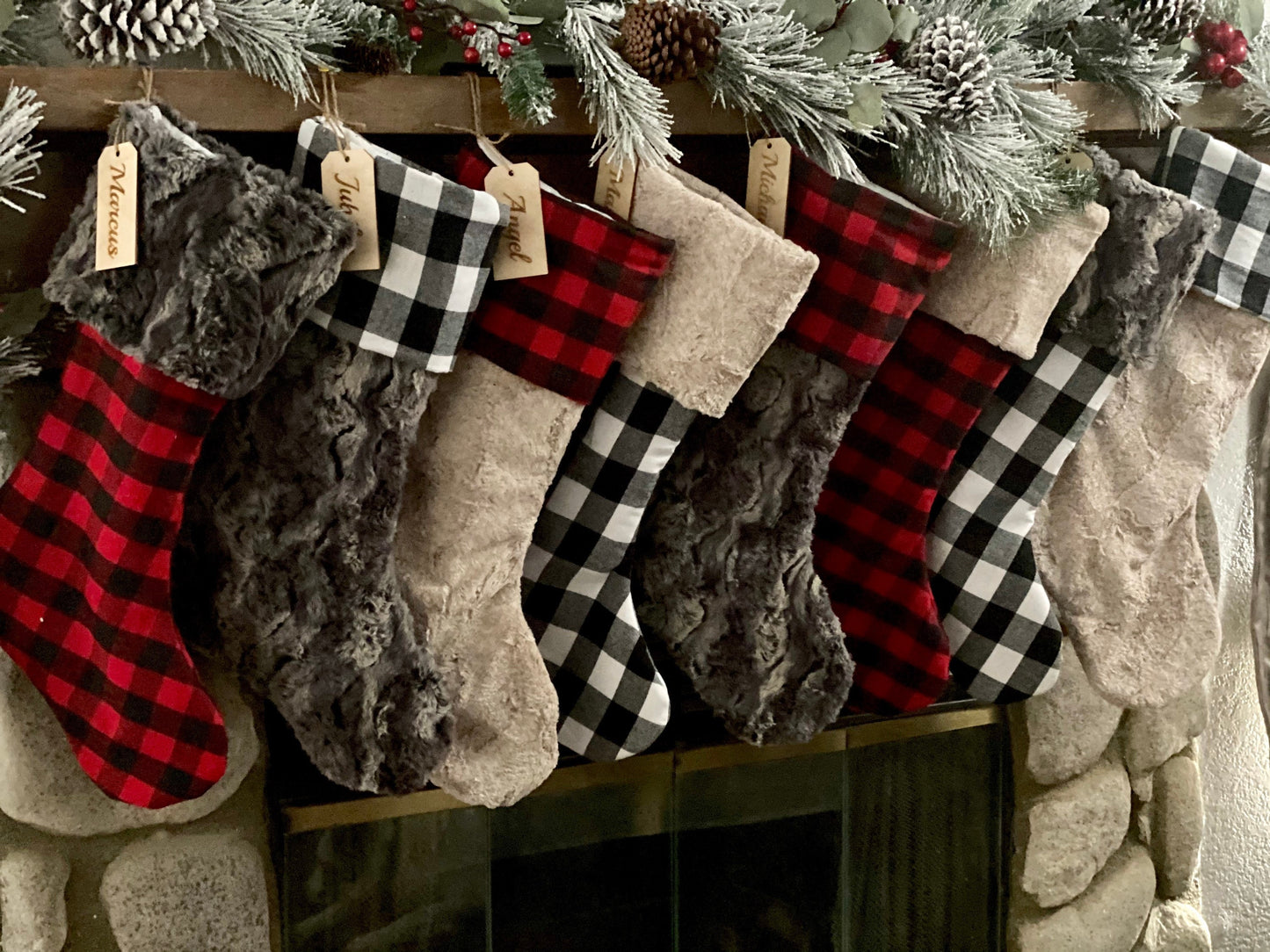 Buffalo Check Plaid Christmas Stocking - Personalized
