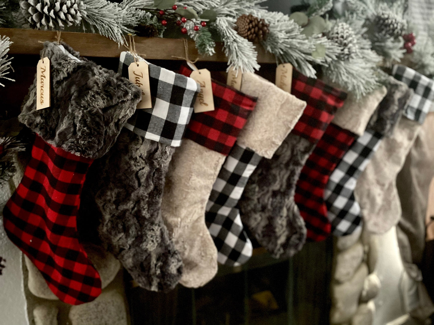 Buffalo Check Plaid Christmas Stocking - Personalized