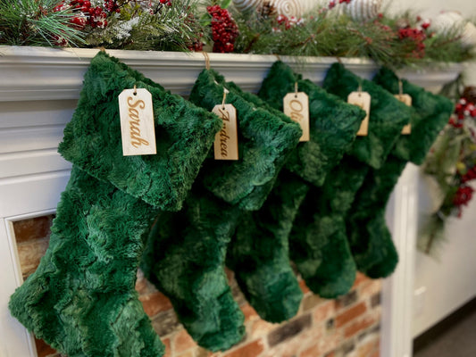 Green Christmas Stocking - Personalized