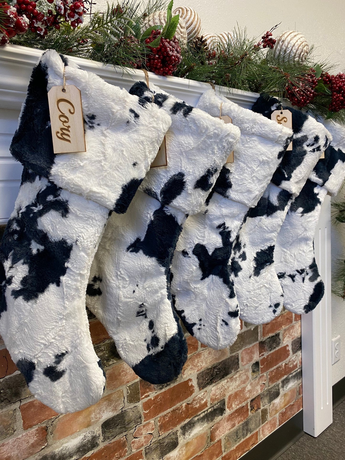 Bessie Cow Calf Christmas Stocking - Personalized