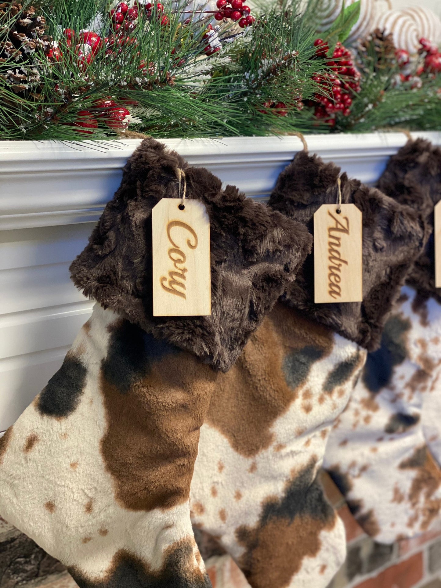 Pony Brown Cow Christmas Stocking - Personalized
