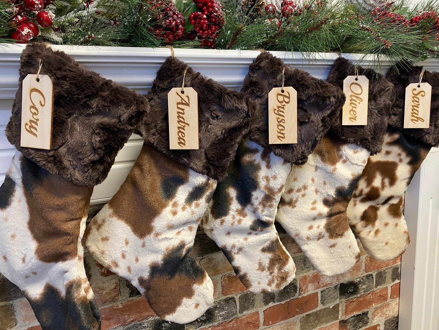 Pony Brown Cow Christmas Stocking - Personalized