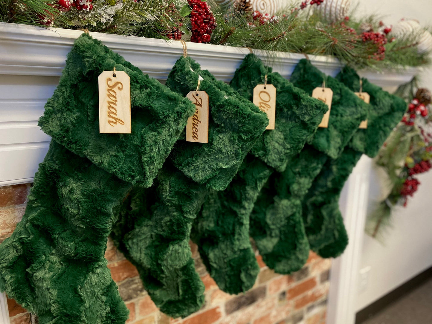 Green Christmas Stocking - Personalized