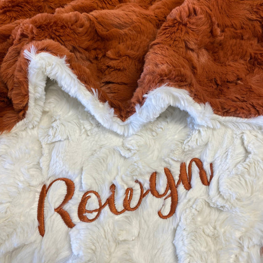 Rust Glacier Minky Baby Blanket - Personalized