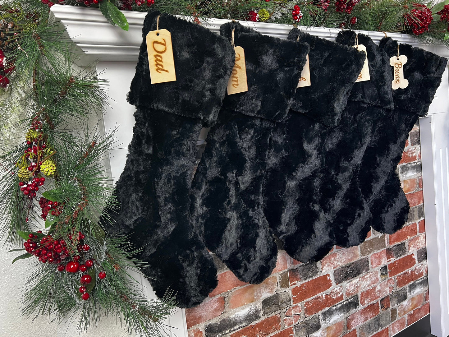 Black Christmas Stocking - Personalized