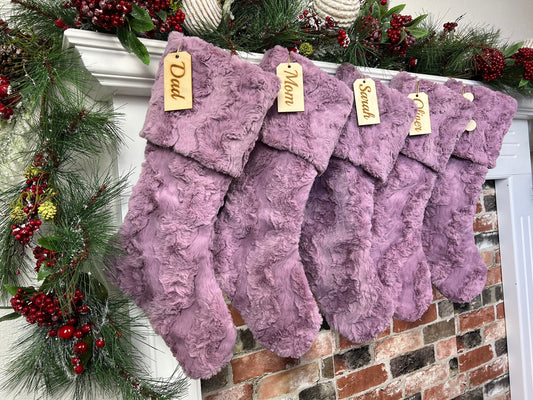 Misty Mauve Berry Christmas Stocking - Personalized