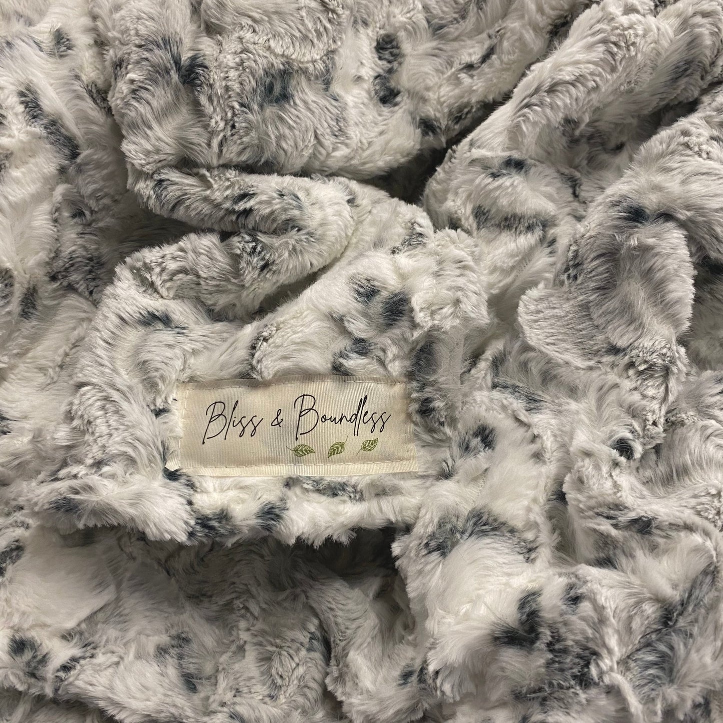 Silver Snow Owl Adult Minky Throw Blanket