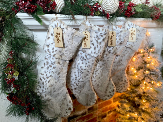 Arctic Lynx Christmas Stocking - Personalized