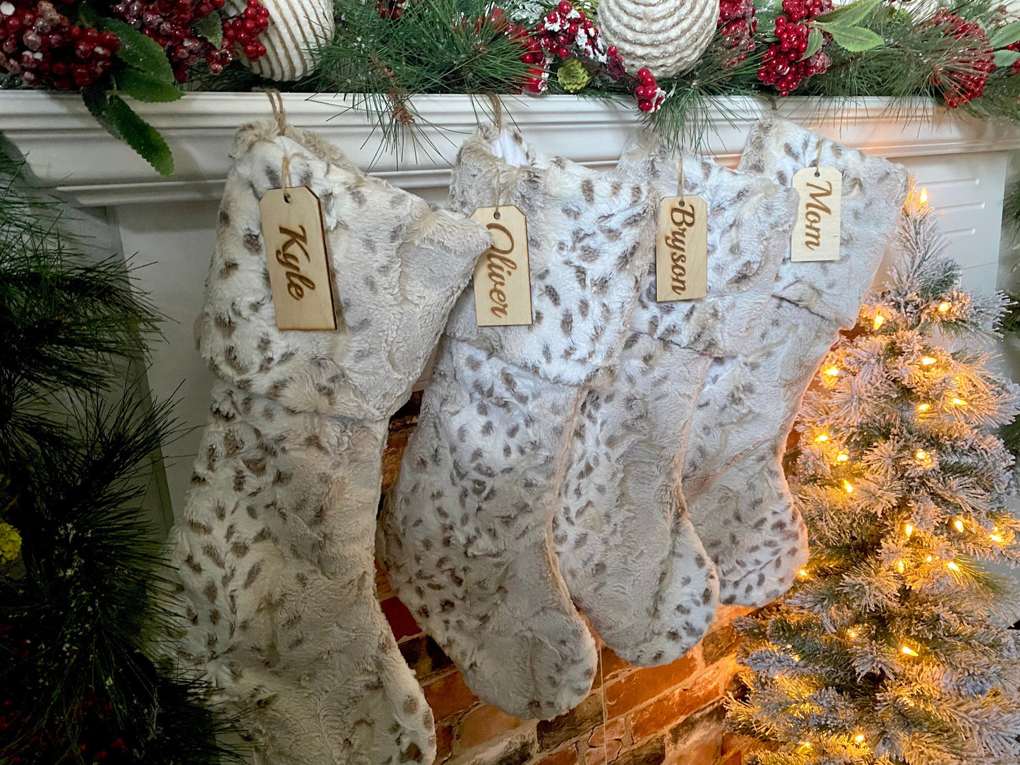 Arctic Lynx Christmas Stocking - Personalized