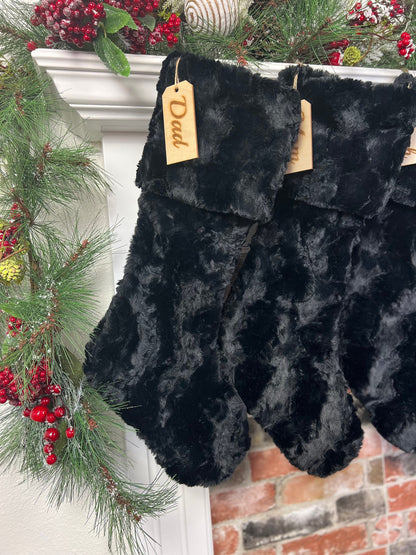 Black Christmas Stocking - Personalized