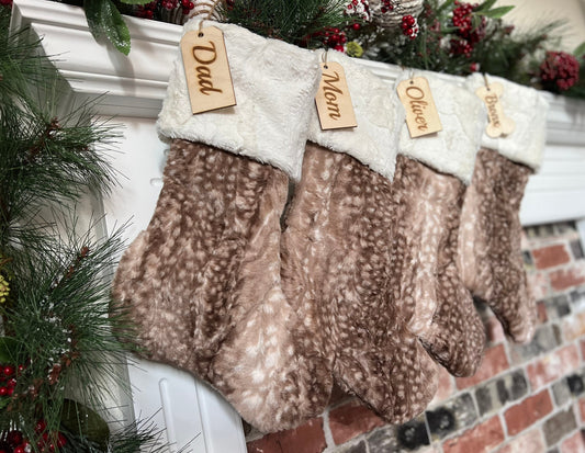 Fawn Christmas Stocking - Personalized