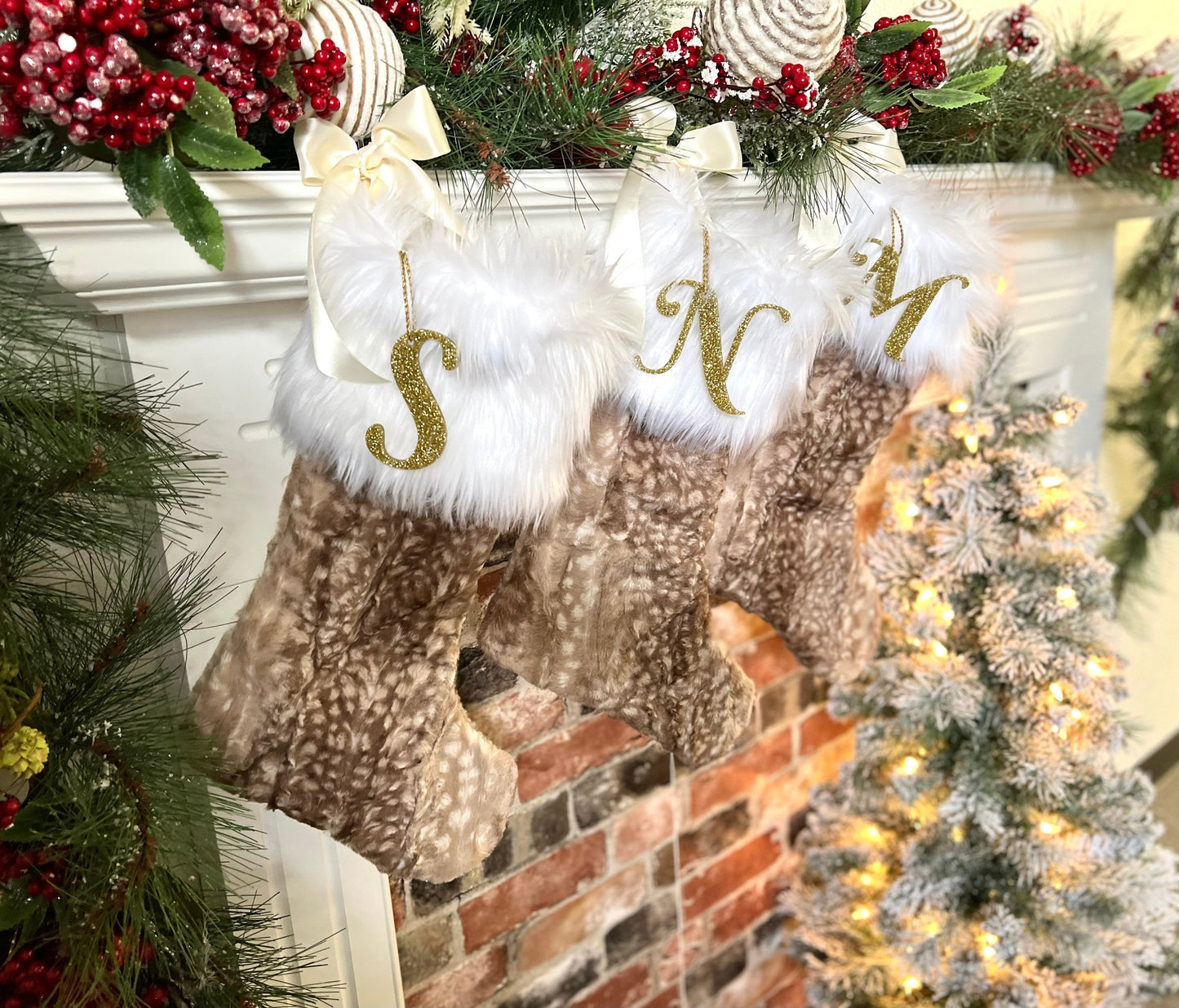 Fawn Christmas Stocking - Personalized