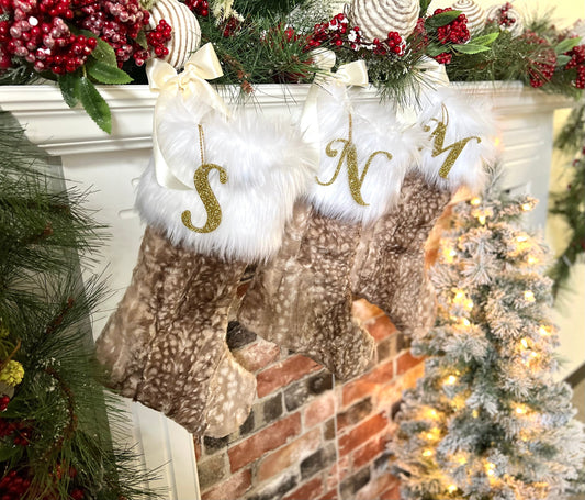 Fawn Christmas Stocking - Personalized