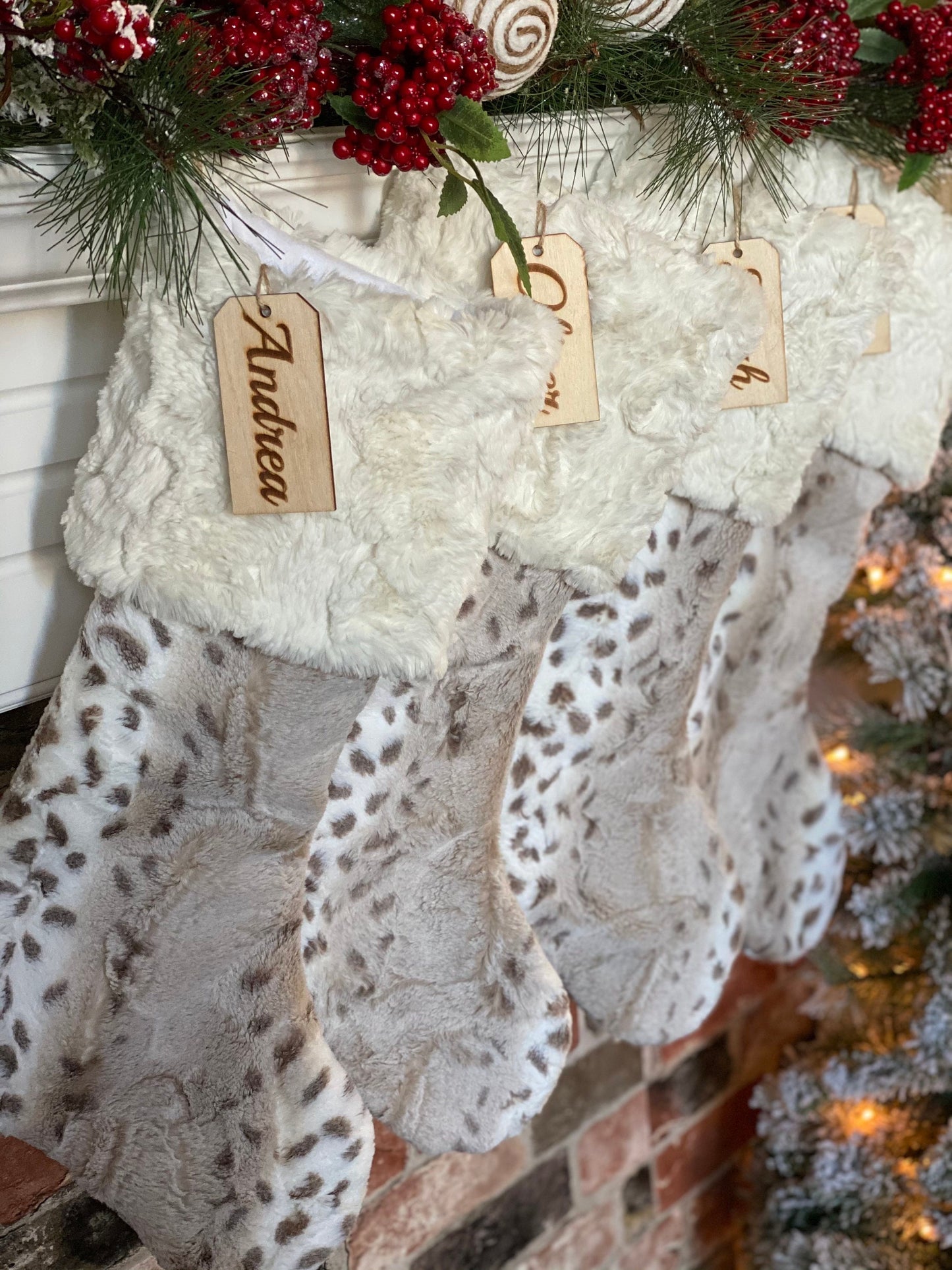 Arctic Lynx Christmas Stocking - Personalized