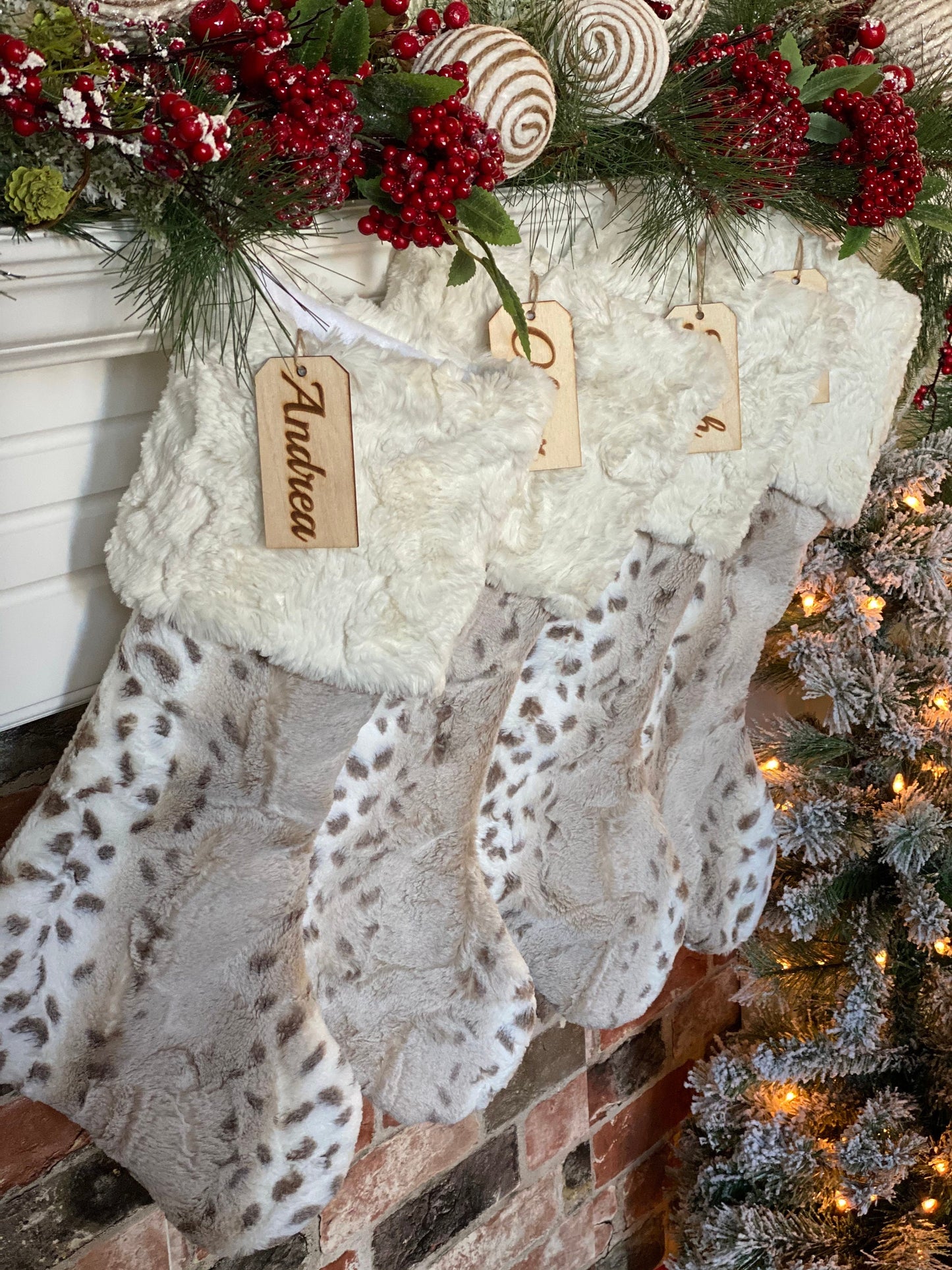 Arctic Lynx Christmas Stocking - Personalized