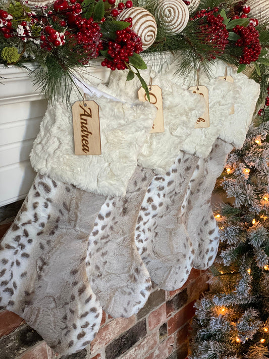 Arctic Lynx Christmas Stocking - Personalized