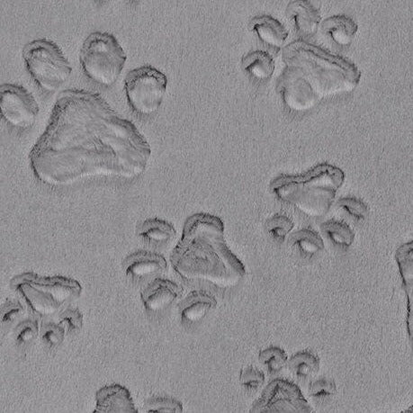 Gray Embossed Paw Print Minky Pet Blanket - Personalized