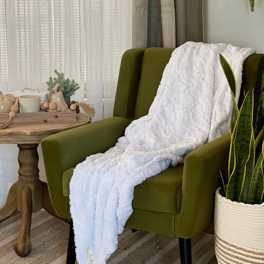 Snow Glacier Adult Minky Throw Blanket