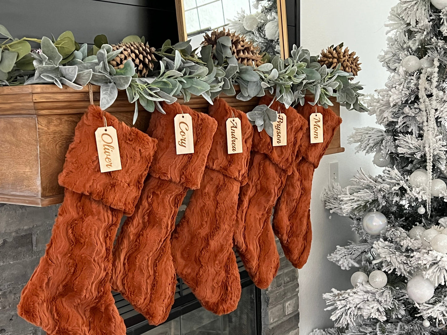 Rust Glacier Christmas Stocking - Personalized