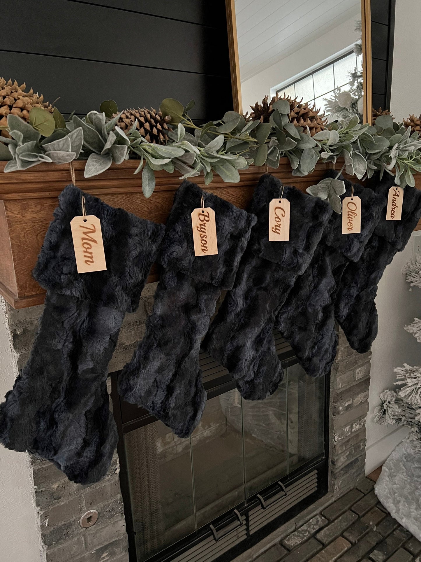 Black Christmas Stocking - Personalized