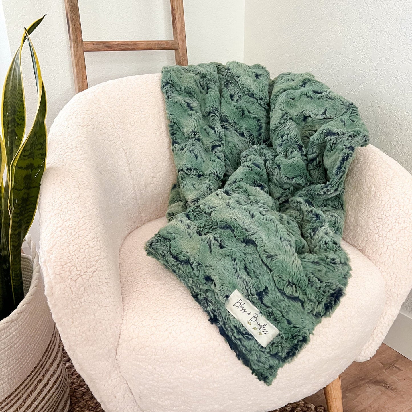 Wild Rabbit Artichoke Adult Throw Blanket - Sage Green Minky Blanket
